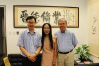 (From right) Prof. Chan Wai-yee, Director of SBS, Dr. Sophie Liu, and Prof. Woody W.Y. Chan, Associate Director (Graduate Education) of SBS